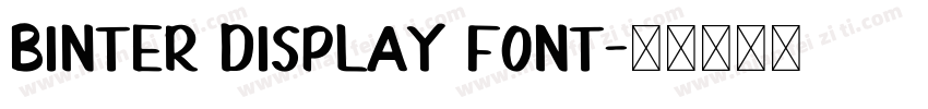 Binter Display Font字体转换